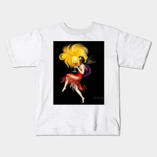 Woman Red Dress Holding Glass Cognac 1927  Leonetto Cappiello Kids T-Shirt